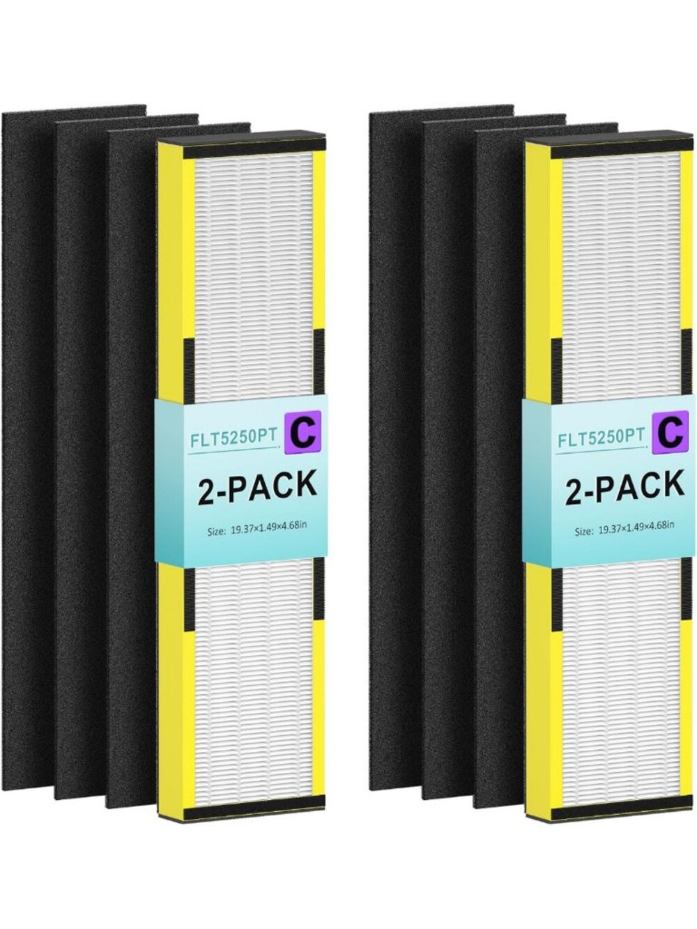 2 Pack Replacement HEPA Filters for Germ-Free Air Purifier, Compatible with